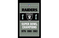 Oakland Raiders Super Bowl Champions Flag 3ft x 5ft Polyester NFL Banner Flying Size No